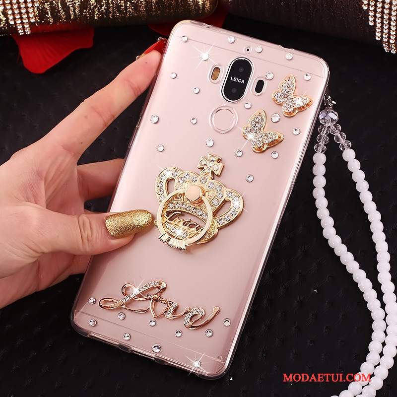 Futerał Huawei Mate 10 Pro Rhinestone Czerwony Przezroczysty, Etui Huawei Mate 10 Pro Na Telefon