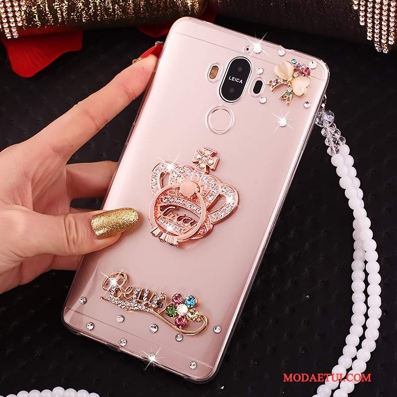 Futerał Huawei Mate 10 Pro Rhinestone Czerwony Przezroczysty, Etui Huawei Mate 10 Pro Na Telefon