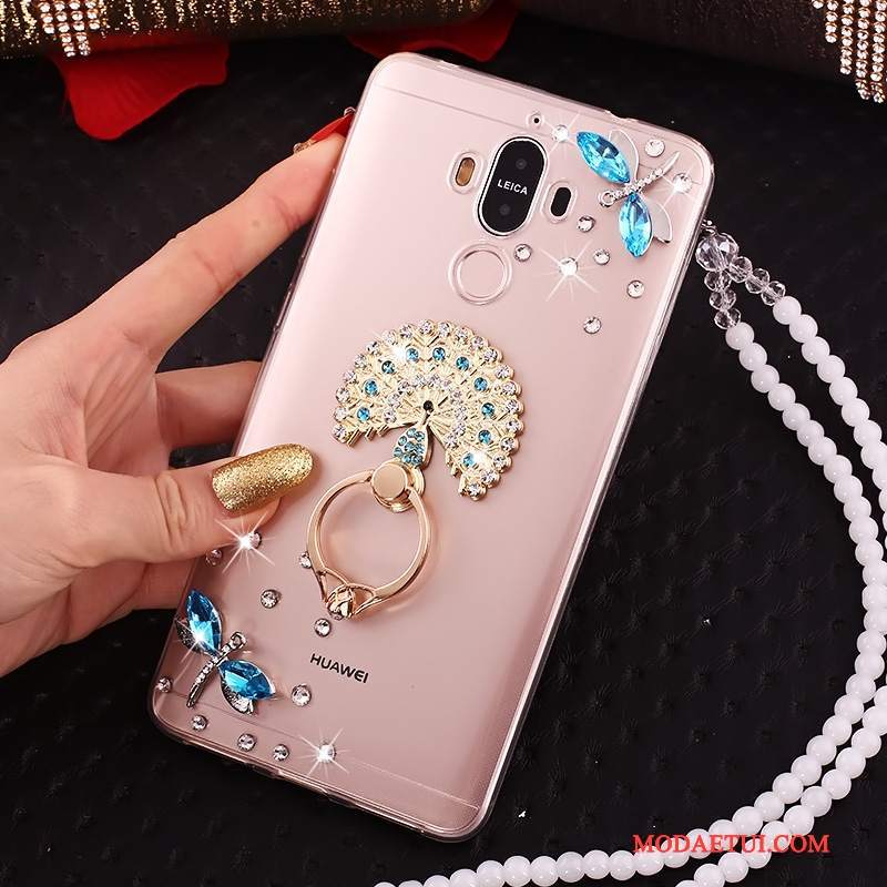 Futerał Huawei Mate 10 Pro Rhinestone Czerwony Przezroczysty, Etui Huawei Mate 10 Pro Na Telefon