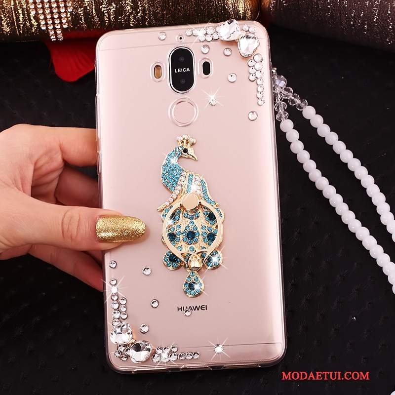 Futerał Huawei Mate 10 Pro Rhinestone Czerwony Przezroczysty, Etui Huawei Mate 10 Pro Na Telefon