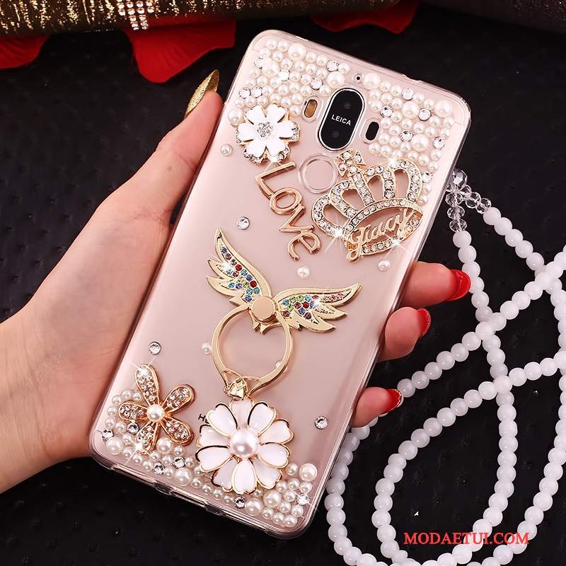 Futerał Huawei Mate 10 Pro Rhinestone Czerwony Przezroczysty, Etui Huawei Mate 10 Pro Na Telefon