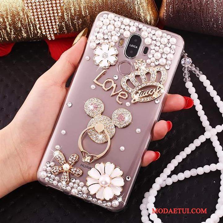 Futerał Huawei Mate 10 Pro Rhinestone Muszkana Telefon, Etui Huawei Mate 10 Pro Torby Niebieski Wiszące Ozdoby