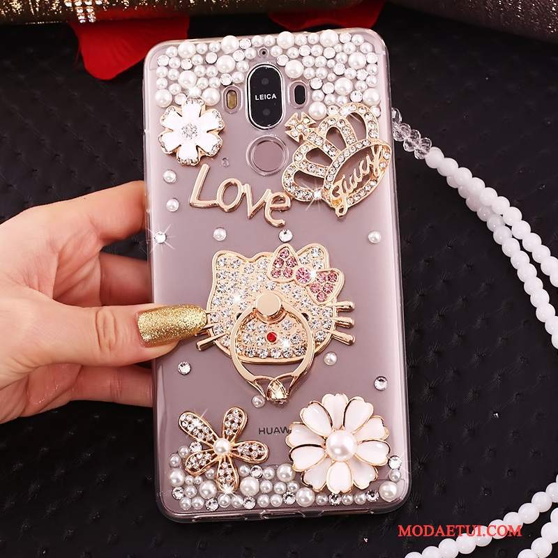 Futerał Huawei Mate 10 Pro Rhinestone Muszkana Telefon, Etui Huawei Mate 10 Pro Torby Niebieski Wiszące Ozdoby