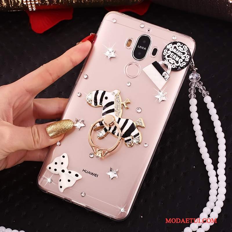 Futerał Huawei Mate 10 Pro Rhinestone Muszkana Telefon, Etui Huawei Mate 10 Pro Torby Niebieski Wiszące Ozdoby