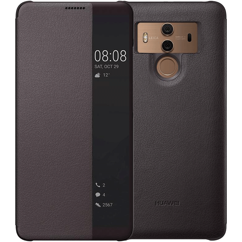 Futerał Huawei Mate 10 Pro Skóra Szary Windows, Etui Huawei Mate 10 Pro Ochraniacz