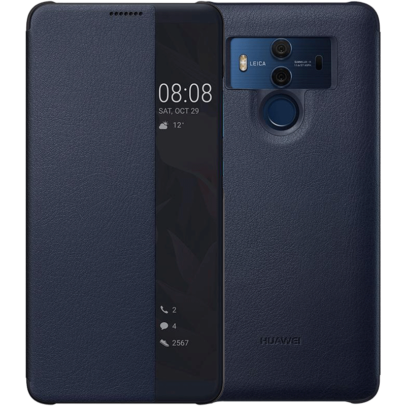 Futerał Huawei Mate 10 Pro Skóra Szary Windows, Etui Huawei Mate 10 Pro Ochraniacz