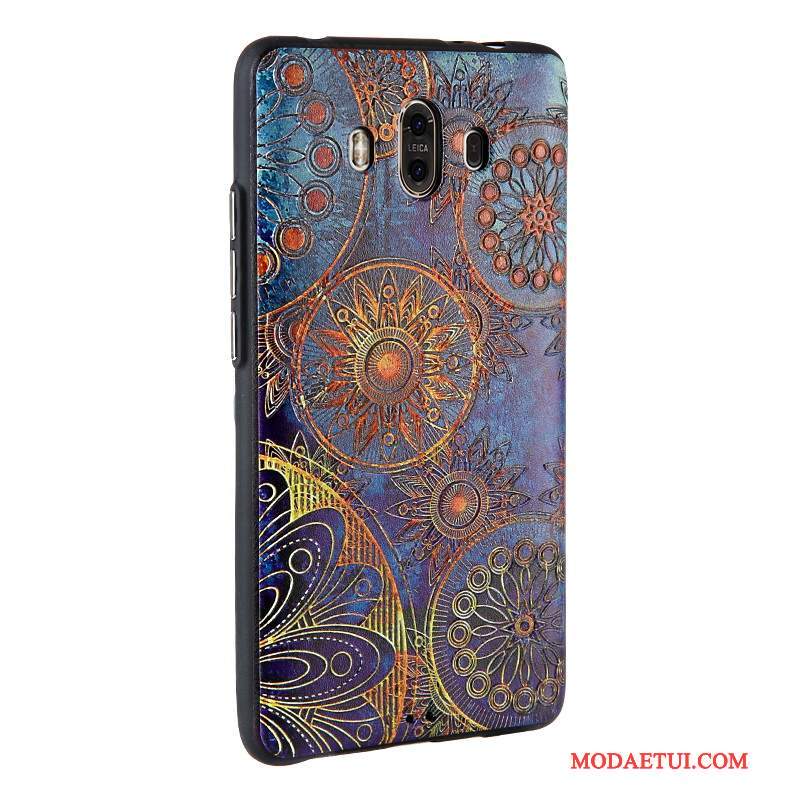 Futerał Huawei Mate 10 Relief Biznesna Telefon, Etui Huawei Mate 10 Skóra Biały