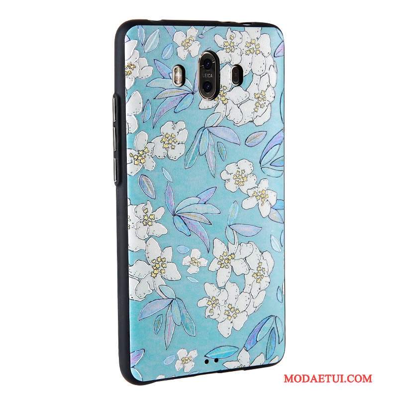 Futerał Huawei Mate 10 Relief Biznesna Telefon, Etui Huawei Mate 10 Skóra Biały