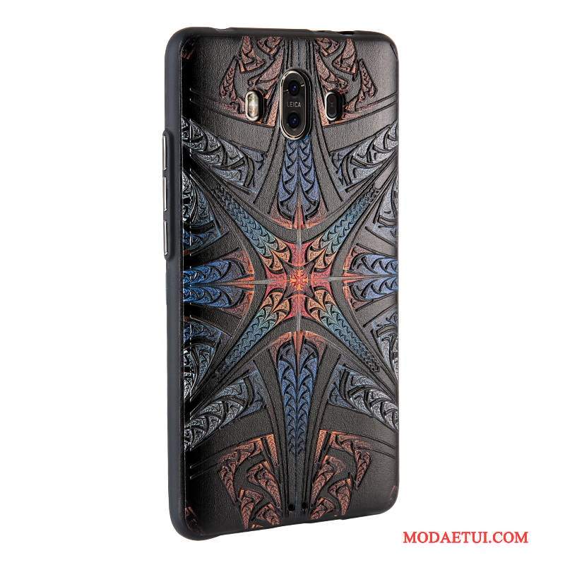 Futerał Huawei Mate 10 Relief Biznesna Telefon, Etui Huawei Mate 10 Skóra Biały