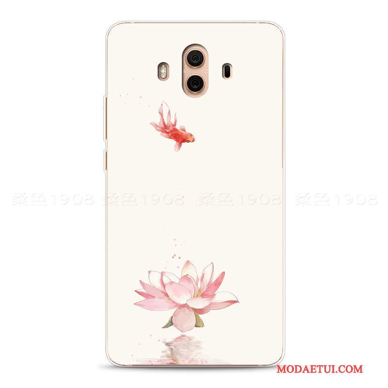 Futerał Huawei Mate 10 Relief Chiński Stylna Telefon, Etui Huawei Mate 10 Miękki Kwiaty Sztuka
