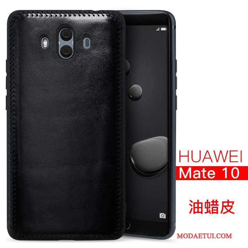 Futerał Huawei Mate 10 Skóra Anti-fall Jakość, Etui Huawei Mate 10 Ochraniacz Czarnyna Telefon