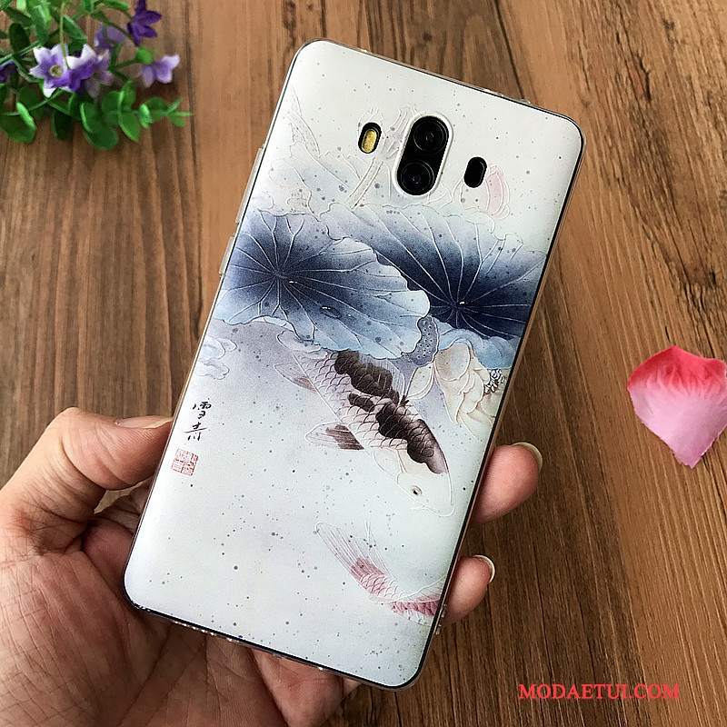 Futerał Huawei Mate 10 Torby Anti-fall Wiszące Ozdoby, Etui Huawei Mate 10 Relief Osobowość Niebieski