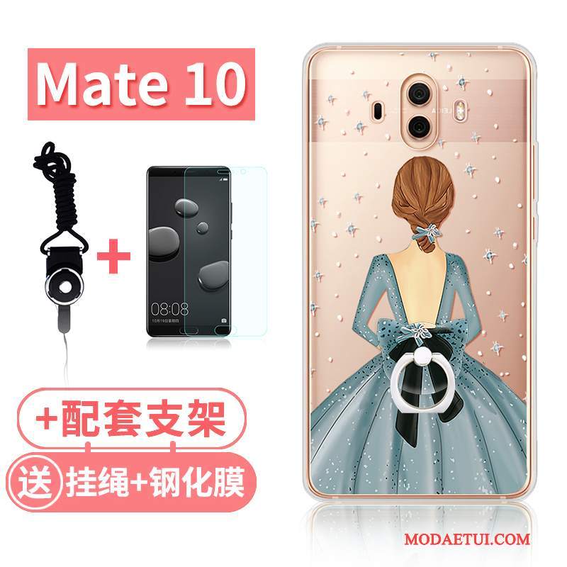 Futerał Huawei Mate 10 Torby Różowe Królik, Etui Huawei Mate 10 Miękki Kotekna Telefon