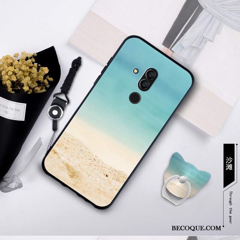 Futerał Huawei Mate 20 Lite Miękki Filmyna Telefon, Etui Huawei Mate 20 Lite Ochraniacz Szkło Hartowane Niebieski