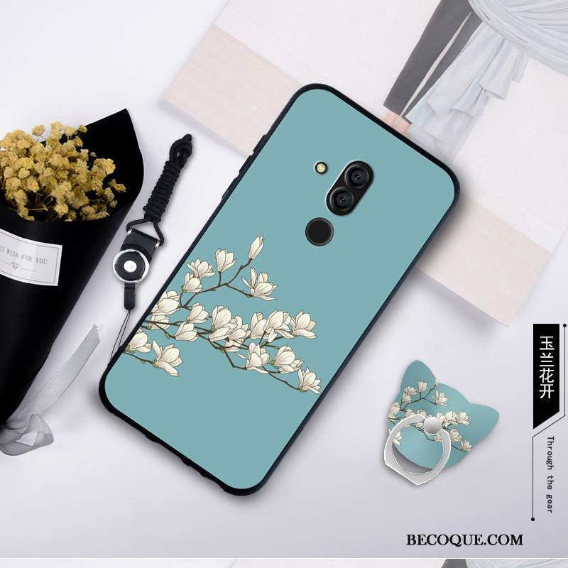 Futerał Huawei Mate 20 Lite Miękki Filmyna Telefon, Etui Huawei Mate 20 Lite Ochraniacz Szkło Hartowane Niebieski