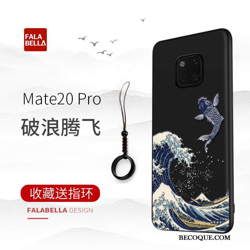 Futerał Huawei Mate 20 Pro Torby Na Telefon Czarny, Etui Huawei Mate 20 Pro Kreatywne Modna Marka Anti-fall