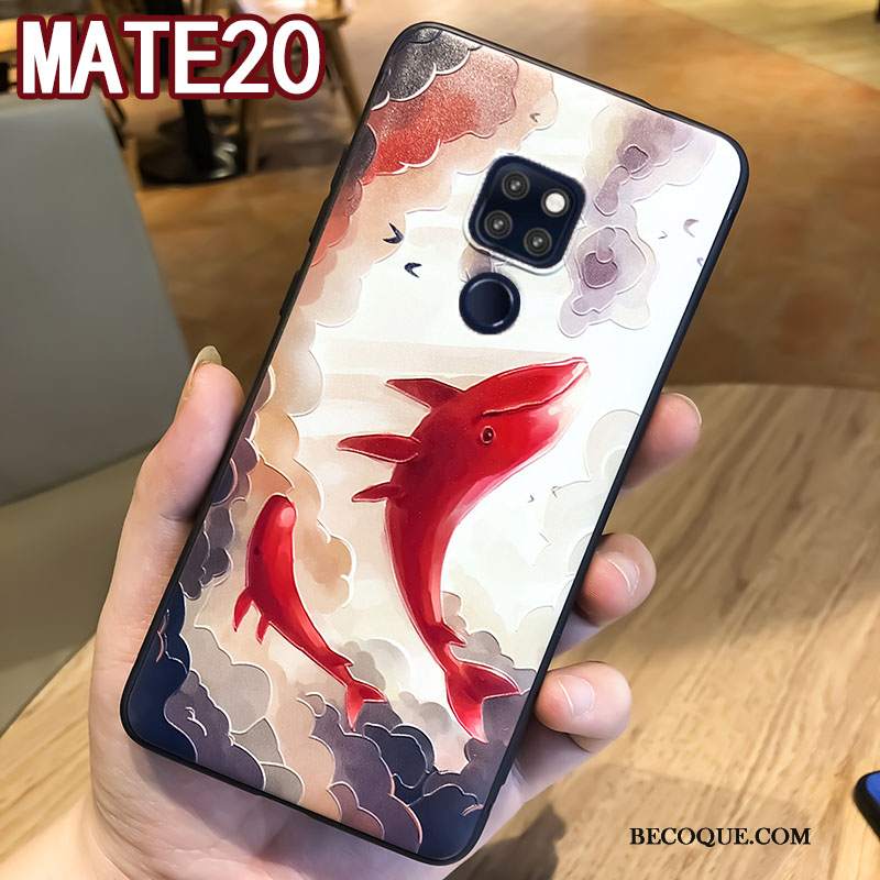 Futerał Huawei Mate 20 Relief Modna Marka Niebieski, Etui Huawei Mate 20 Torby Wiszące Ozdoby Anti-fall