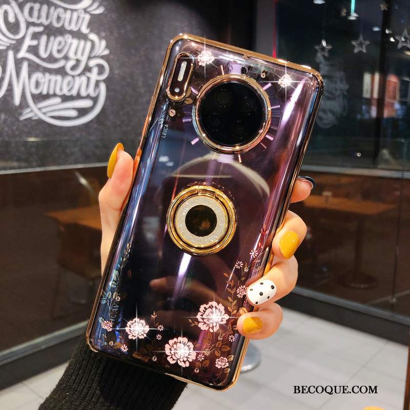 Futerał Huawei Mate 30 Moda Przezroczysty Czerwony, Etui Huawei Mate 30 Torby Czerwony Netto Wysoki Koniec