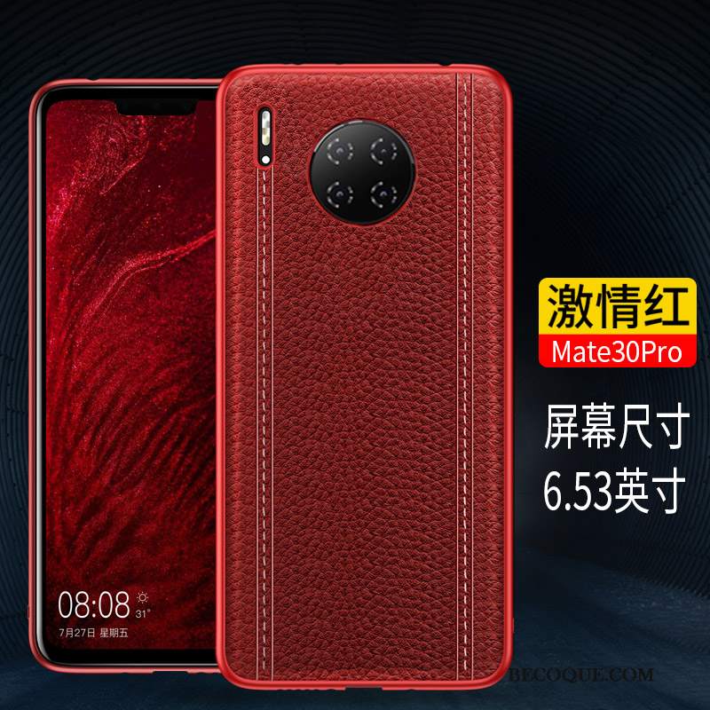 Futerał Huawei Mate 30 Pro Skóra Na Telefon Wysoki Koniec, Etui Huawei Mate 30 Pro Torby Anti-fall Czarny