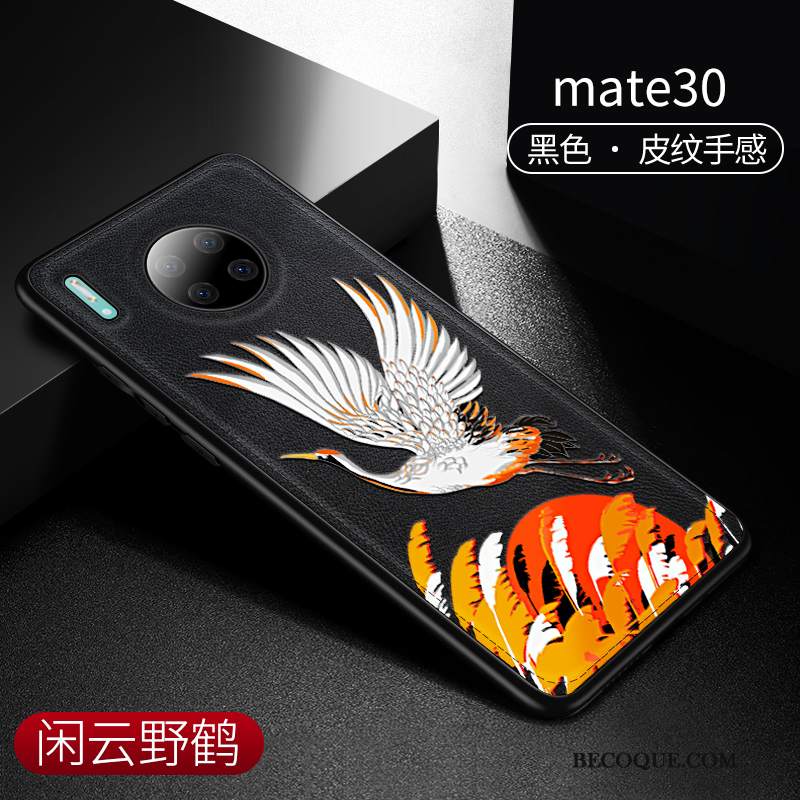 Futerał Huawei Mate 30 Skóra Crane Tendencja, Etui Huawei Mate 30 Torby Lekki I Cienki Wiatr