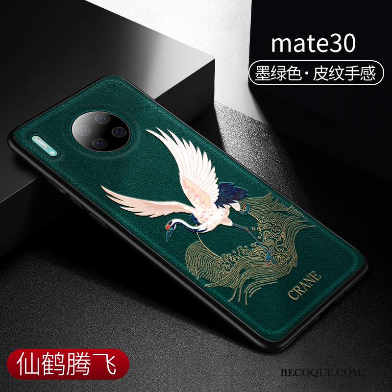 Futerał Huawei Mate 30 Skóra Crane Tendencja, Etui Huawei Mate 30 Torby Lekki I Cienki Wiatr