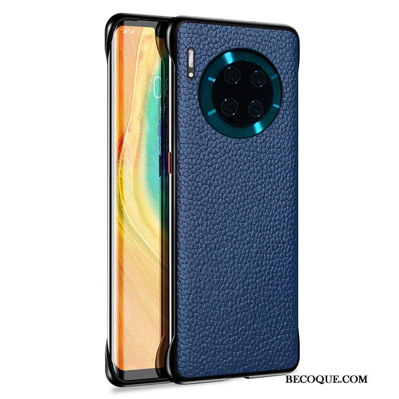 Futerał Huawei Mate 30 Skóra Górna Skóra Granica, Etui Huawei Mate 30 Luksusowy Zielonyna Telefon