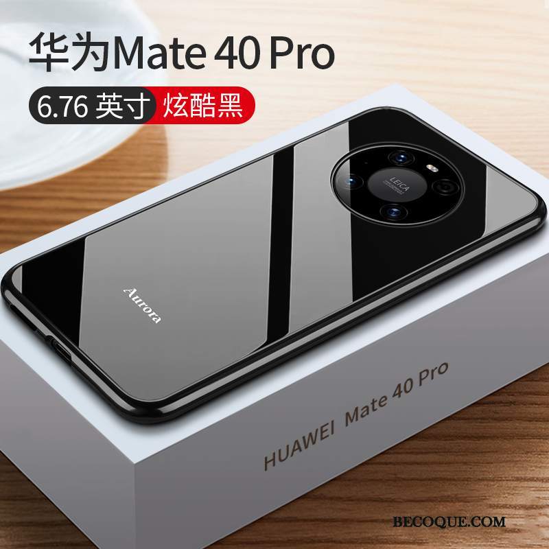 Futerał Huawei Mate 40 Pro Metal Granica Czerwony, Etui Huawei Mate 40 Pro Ochraniacz Nowy Cienkie