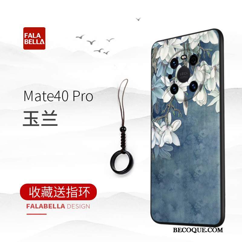 Futerał Huawei Mate 40 Pro Silikonowe Chiński Styl Anti-fall, Etui Huawei Mate 40 Pro Miękki Cienkie Osobowość