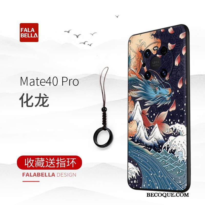 Futerał Huawei Mate 40 Pro Silikonowe Chiński Styl Anti-fall, Etui Huawei Mate 40 Pro Miękki Cienkie Osobowość
