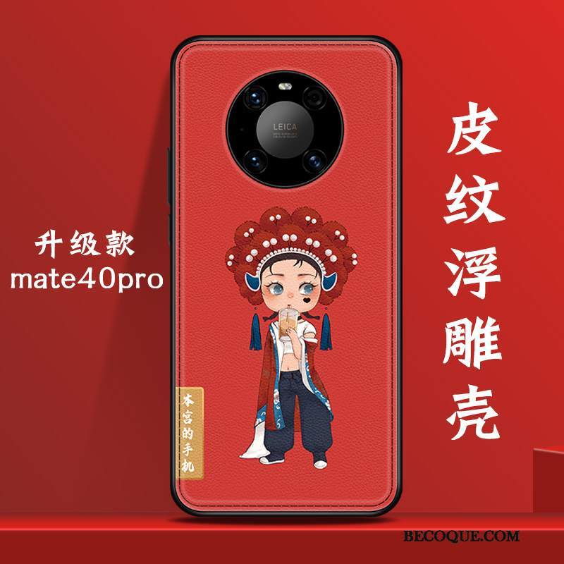 Futerał Huawei Mate 40 Pro Torby Wiatr Czerwony, Etui Huawei Mate 40 Pro Kreatywne Czerwony Netto Piękny