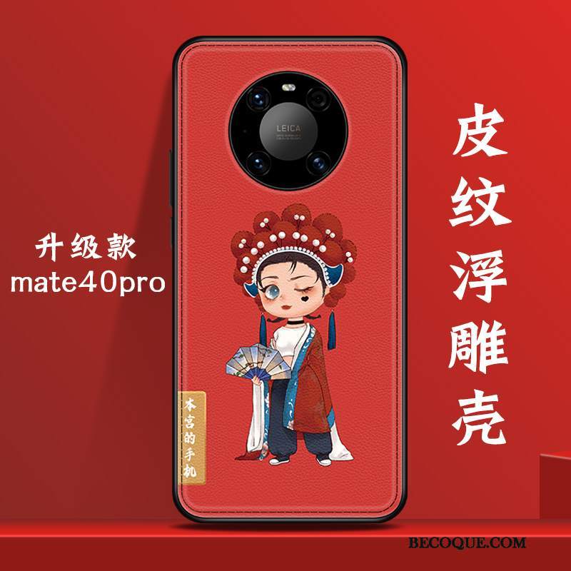 Futerał Huawei Mate 40 Pro Torby Wiatr Czerwony, Etui Huawei Mate 40 Pro Kreatywne Czerwony Netto Piękny