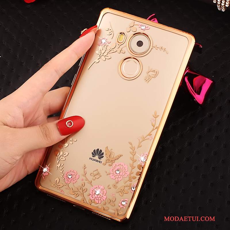 Futerał Huawei Mate 8 Rhinestone Różowena Telefon, Etui Huawei Mate 8 Kryształkami Złoto