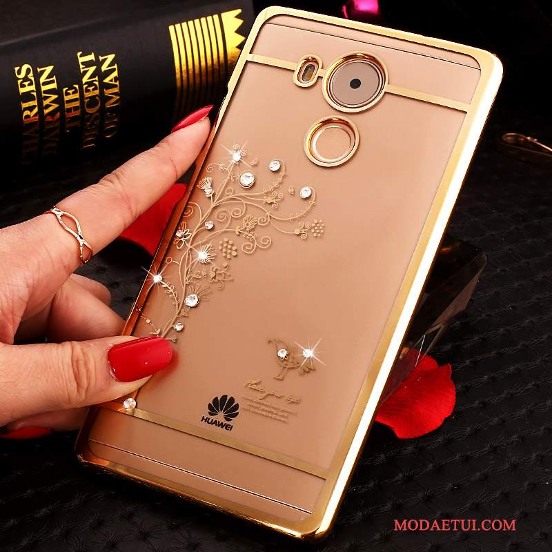 Futerał Huawei Mate 8 Rhinestone Złoto Trudno, Etui Huawei Mate 8 Ochraniacz Na Telefon Przezroczysty