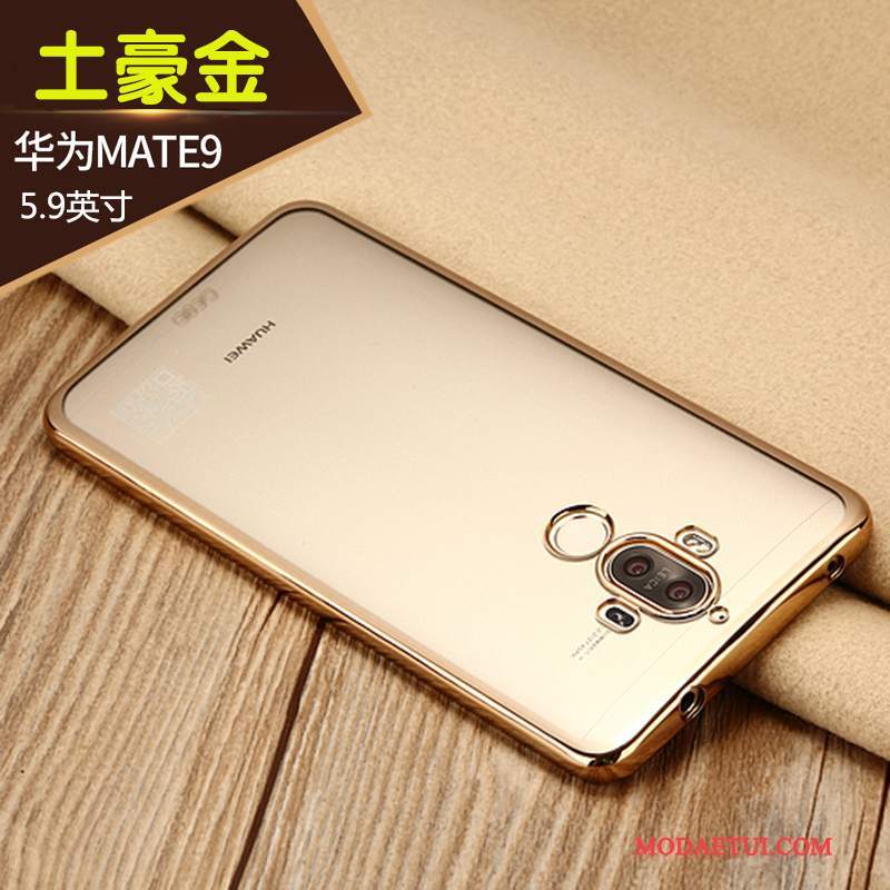 Futerał Huawei Mate 9 Miękki Anti-fall Złoto, Etui Huawei Mate 9 Ochraniacz Na Telefon Przezroczysty