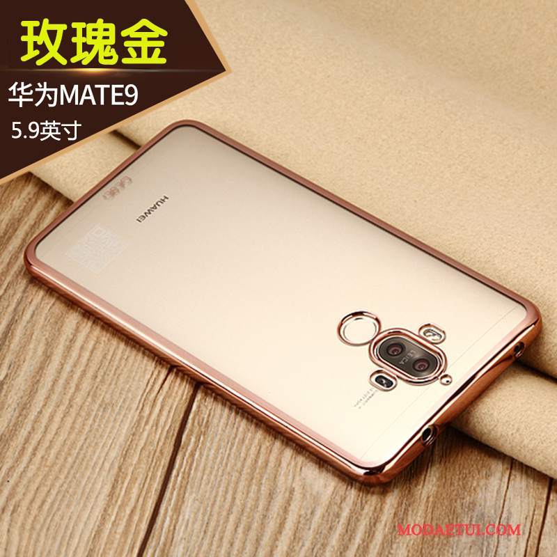 Futerał Huawei Mate 9 Miękki Anti-fall Złoto, Etui Huawei Mate 9 Ochraniacz Na Telefon Przezroczysty
