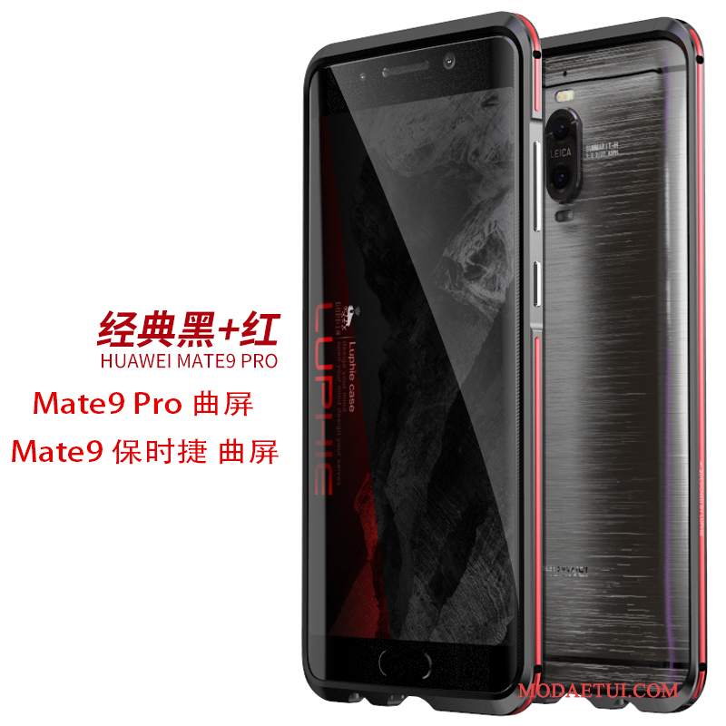 Futerał Huawei Mate 9 Pro Metal Granica Złoto, Etui Huawei Mate 9 Pro Ochraniacz Na Telefon