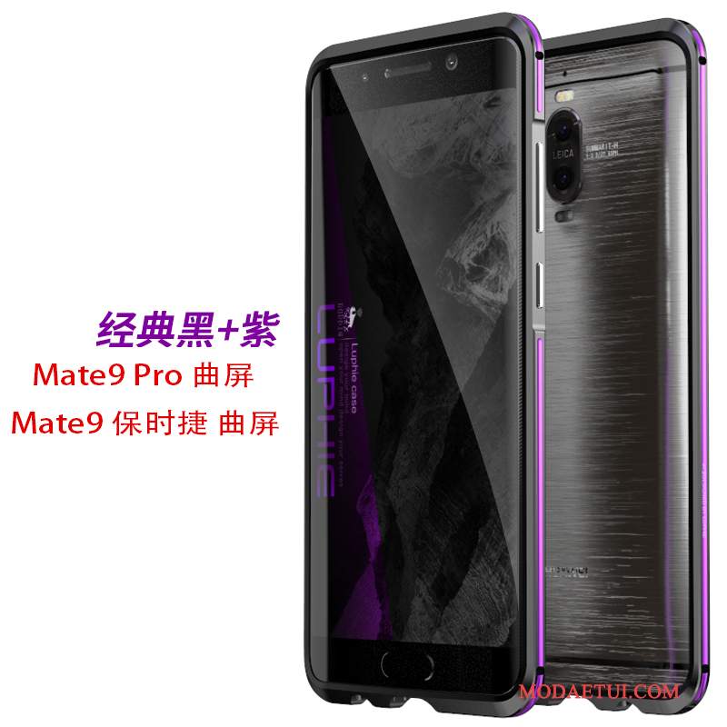 Futerał Huawei Mate 9 Pro Metal Granica Złoto, Etui Huawei Mate 9 Pro Ochraniacz Na Telefon