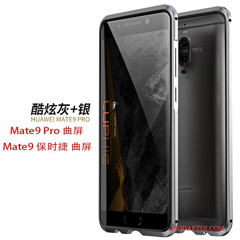 Futerał Huawei Mate 9 Pro Metal Granica Złoto, Etui Huawei Mate 9 Pro Ochraniacz Na Telefon