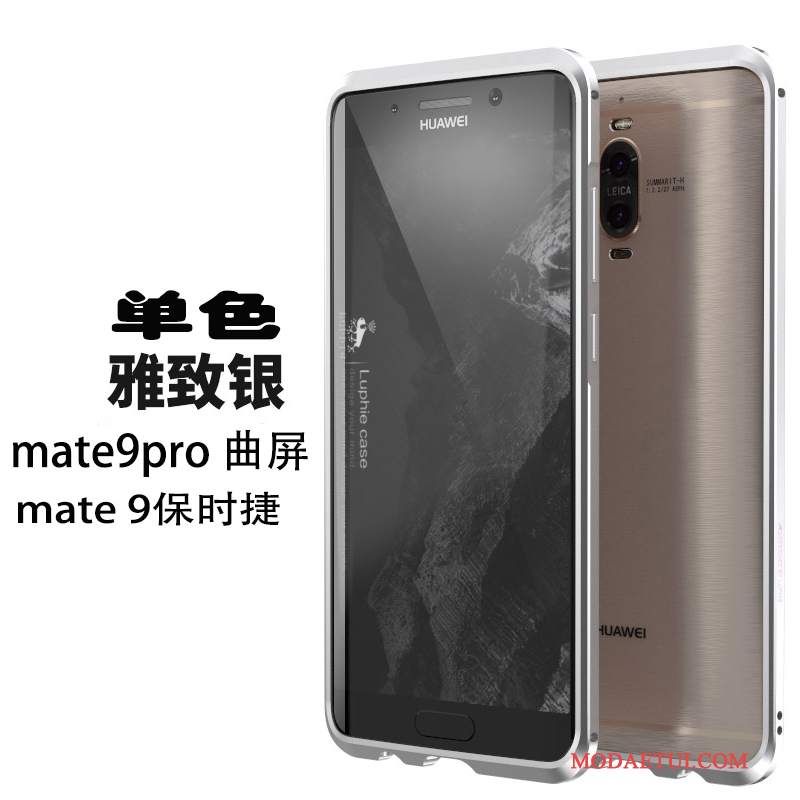 Futerał Huawei Mate 9 Pro Metal Granica Złoto, Etui Huawei Mate 9 Pro Ochraniacz Na Telefon