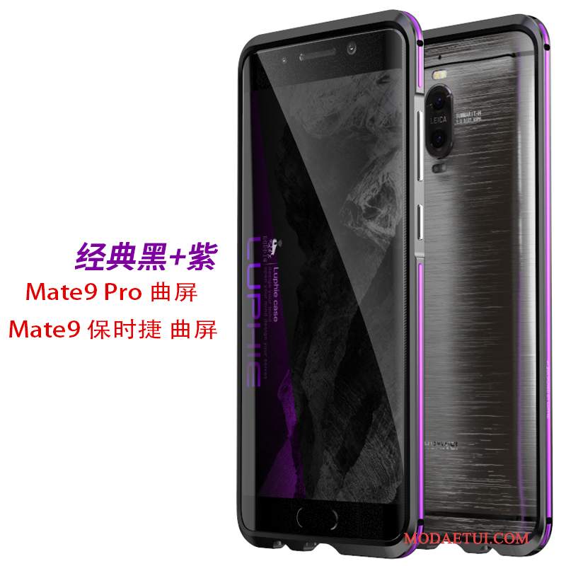 Futerał Huawei Mate 9 Pro Metal Srebro Granica, Etui Huawei Mate 9 Pro Ochraniacz Na Telefon