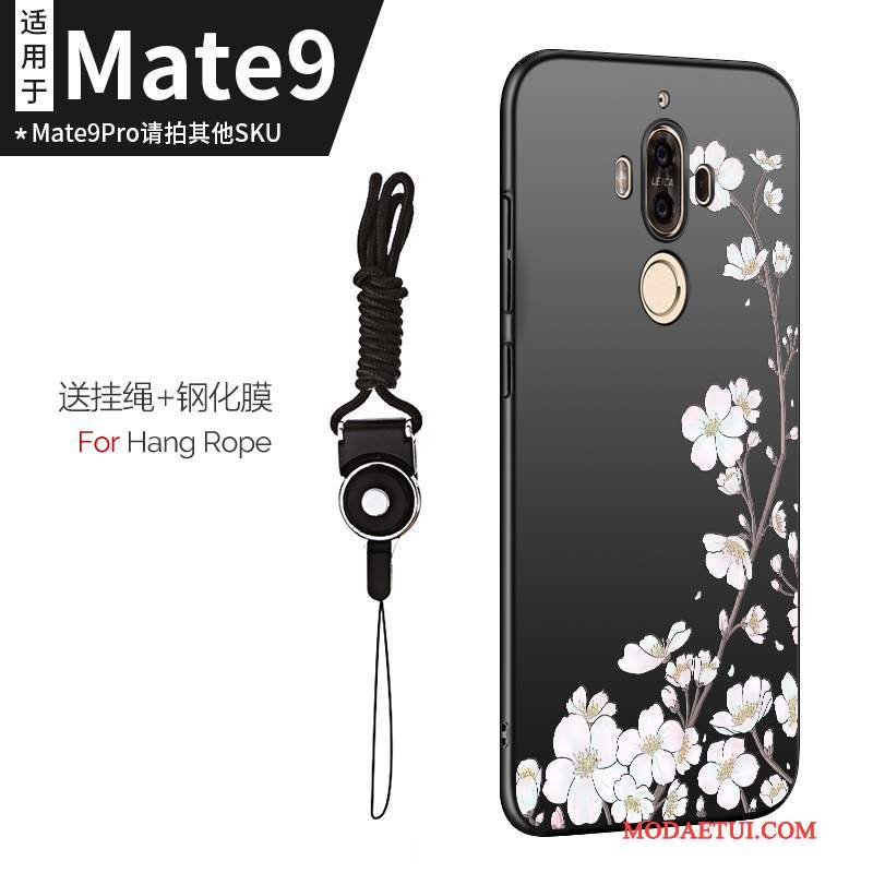 Futerał Huawei Mate 9 Silikonowe Wiszące Ozdoby Cienkie, Etui Huawei Mate 9 Miękki Na Telefon Czarny