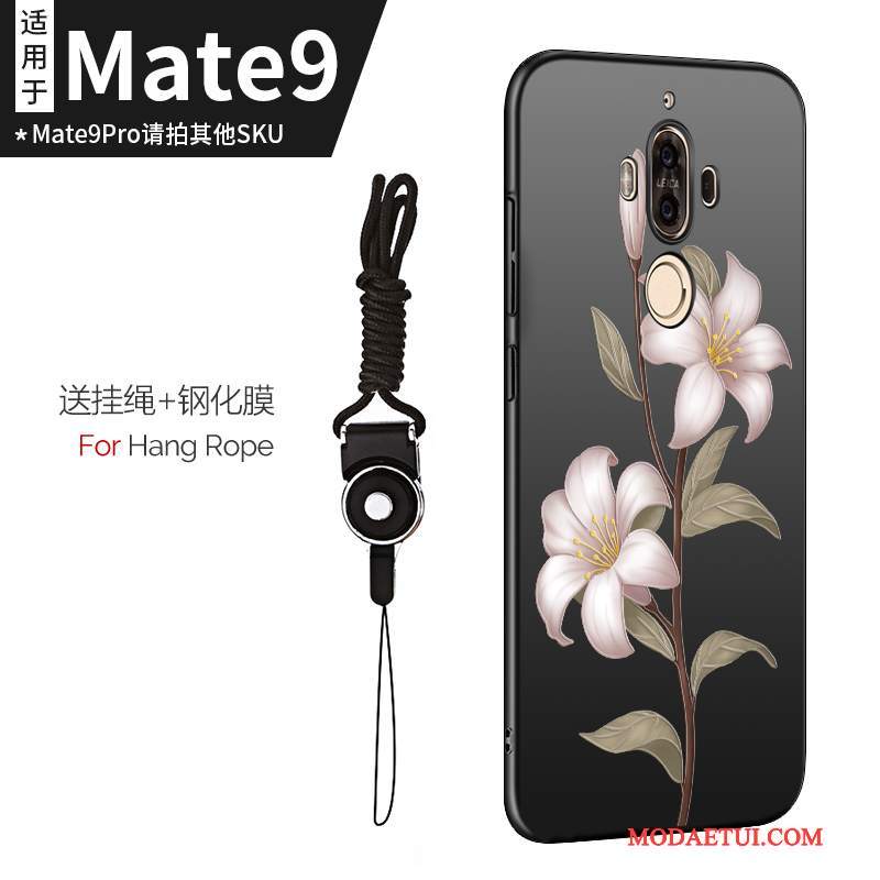 Futerał Huawei Mate 9 Silikonowe Wiszące Ozdoby Cienkie, Etui Huawei Mate 9 Miękki Na Telefon Czarny