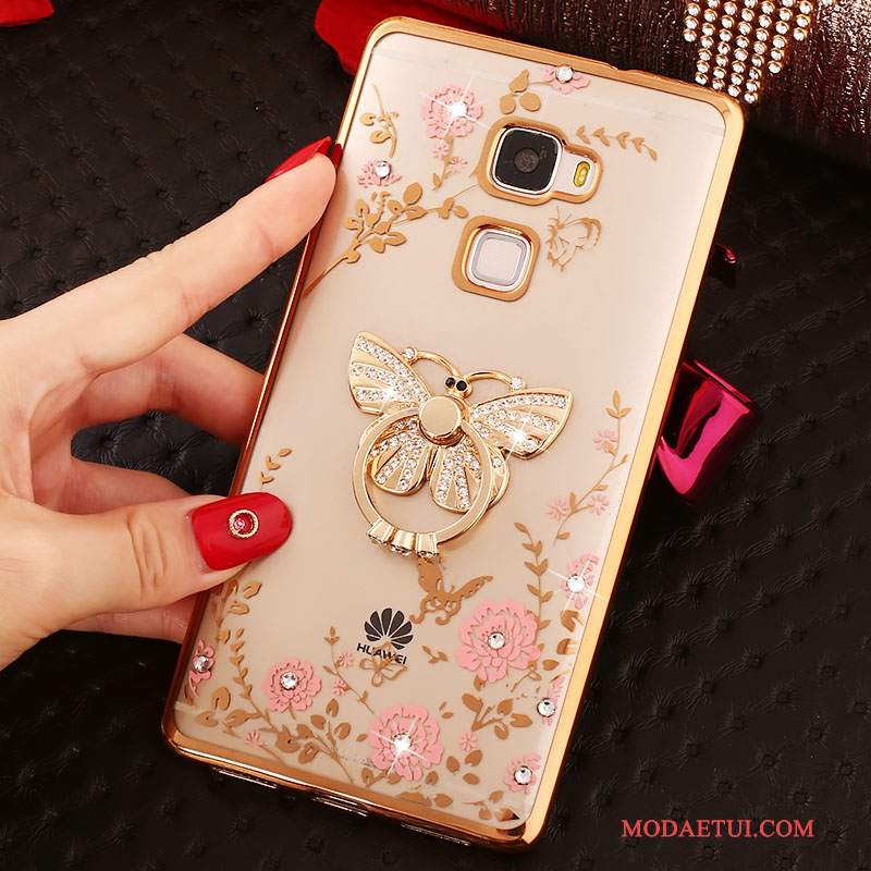 Futerał Huawei Mate S Rhinestone Na Telefon Złoto, Etui Huawei Mate S Silikonowe