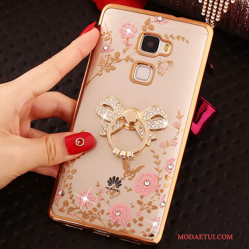 Futerał Huawei Mate S Rhinestone Na Telefon Złoto, Etui Huawei Mate S Silikonowe