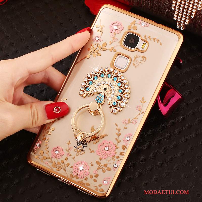 Futerał Huawei Mate S Rhinestone Na Telefon Złoto, Etui Huawei Mate S Silikonowe