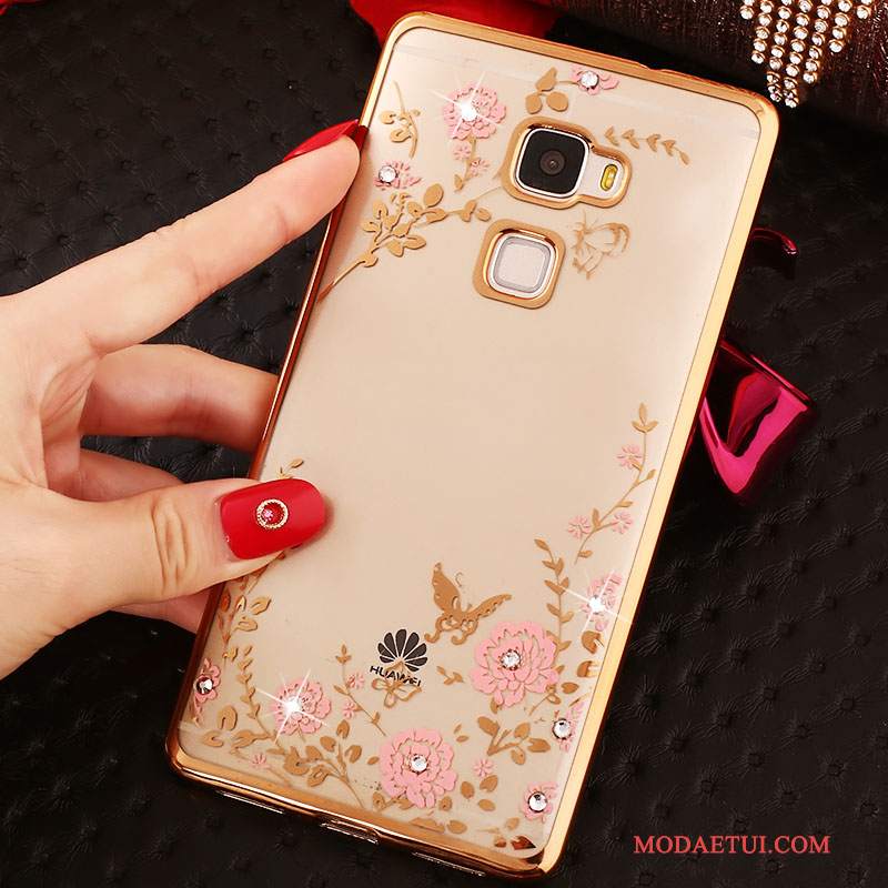 Futerał Huawei Mate S Rhinestone Na Telefon Złoto, Etui Huawei Mate S Silikonowe