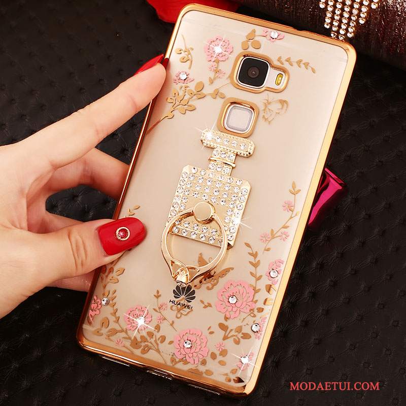 Futerał Huawei Mate S Rhinestone Na Telefon Złoto, Etui Huawei Mate S Silikonowe