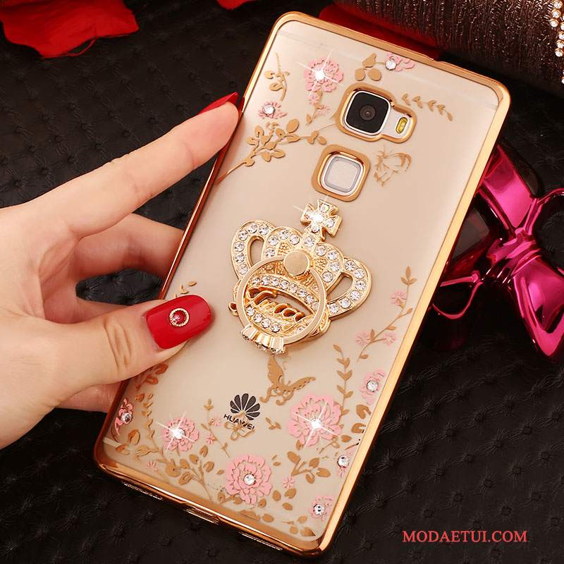 Futerał Huawei Mate S Rhinestone Na Telefon Złoto, Etui Huawei Mate S Silikonowe