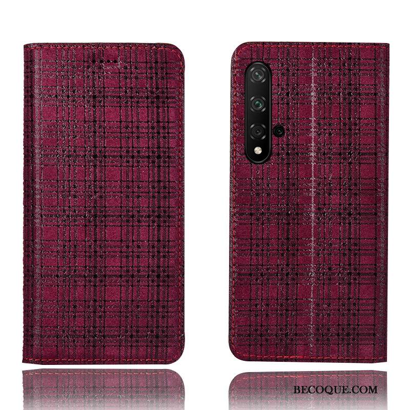 Futerał Huawei Nova 5t Skóra Aksamitna Telefon, Etui Huawei Nova 5t Torby Anti-fall Czerwony