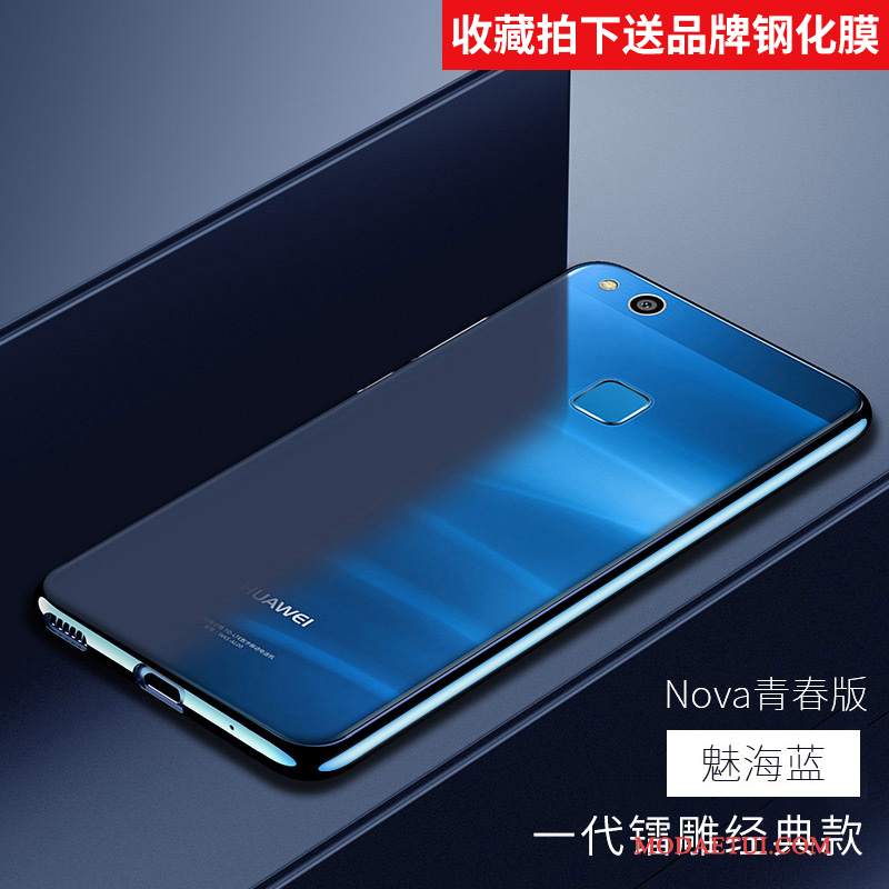 Futerał Huawei Nova Miękki Anti-fallna Telefon, Etui Huawei Nova Silikonowe Młodzież Niebieski